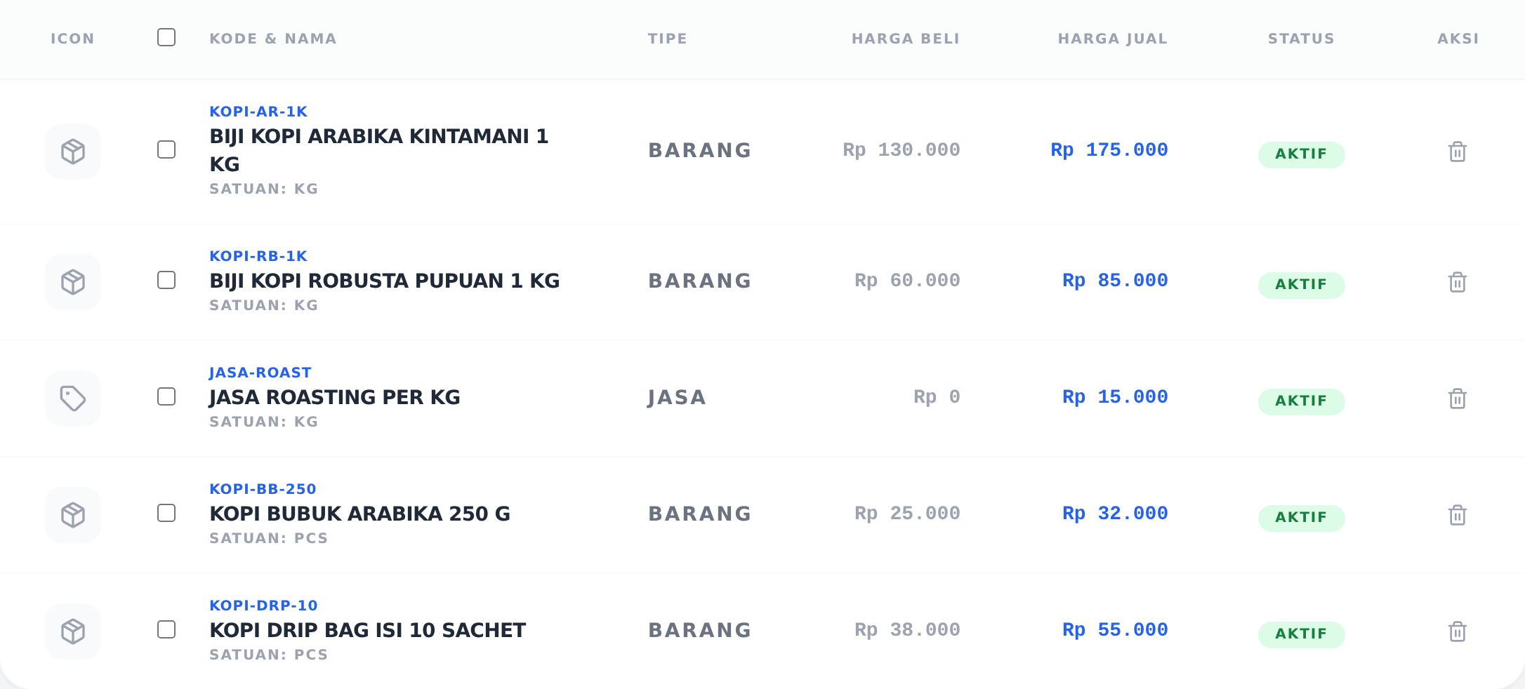 Daftar produk