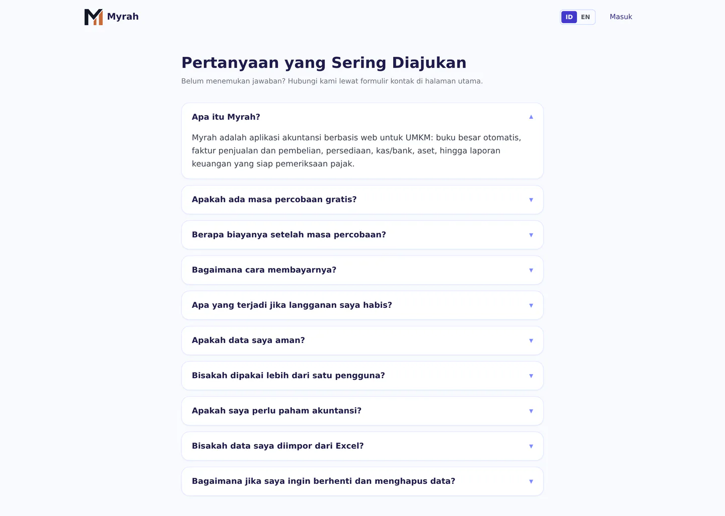 FAQ dan pemecahan masalah